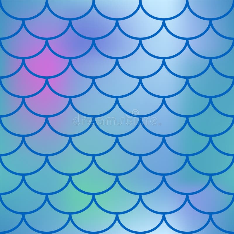 Błękitny rybiej skala bezszwowy wzór Gradientowy siatki tło z fishscale ornamentem royalty ilustracja Błękitny rybiej skala bezszwowy wzór Gradientowy siatki tło z fishscale ornamentem royalty ilustracja