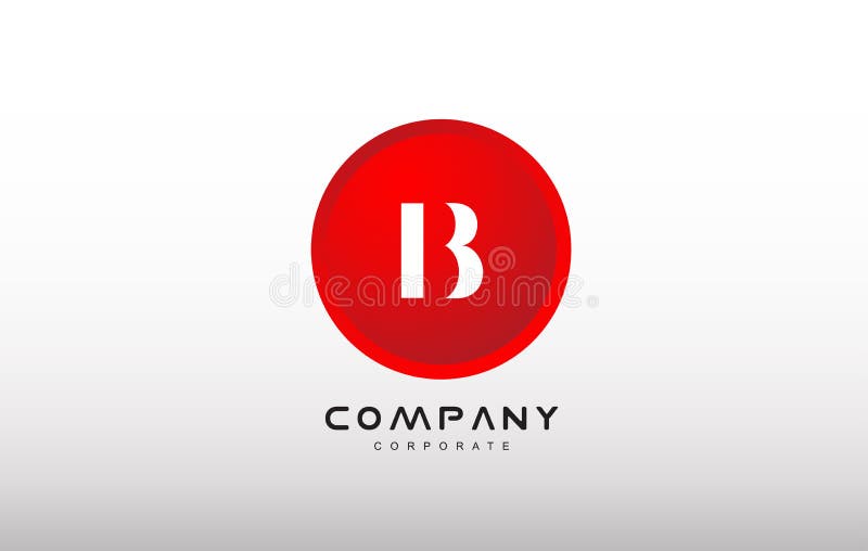 B信件字母表红色圈子小点商标传染媒介设计 库存例证