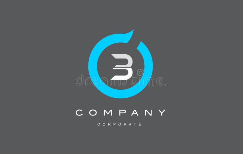 B信件字母表蓝色圈子商标传染媒介设计 皇族释放例证