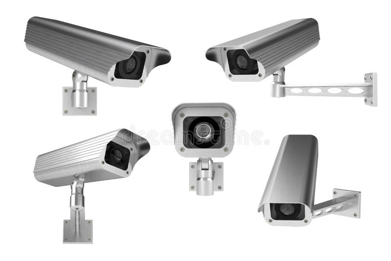 CCTV Cámara De Seguridad En El Fondo Blanco 3d Fotos, retratos