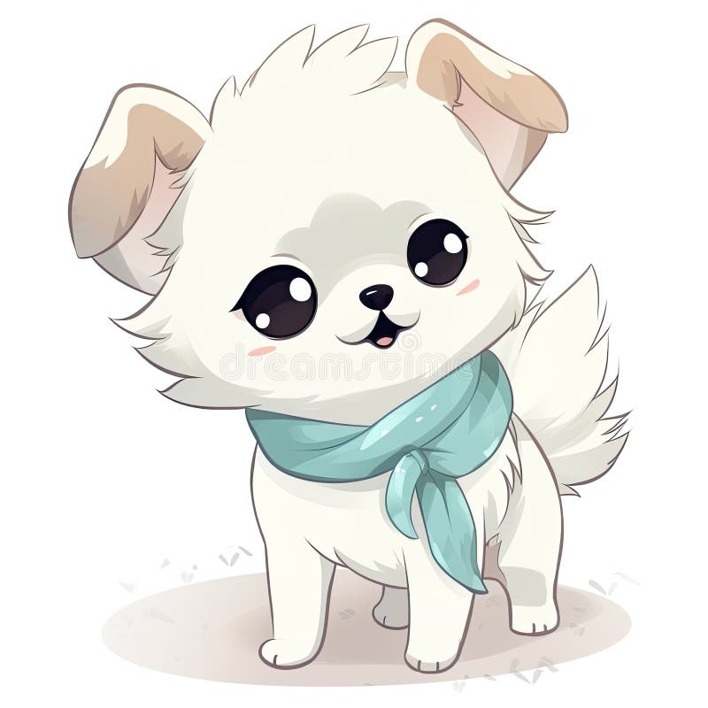 Cachorrinho Branco Bonitinho Como Motoqueira Com Desenho Animado De Moto  Estilo Chibi Ai Generative Ilustração Stock - Ilustração de velocidade,  gerado: 275853198