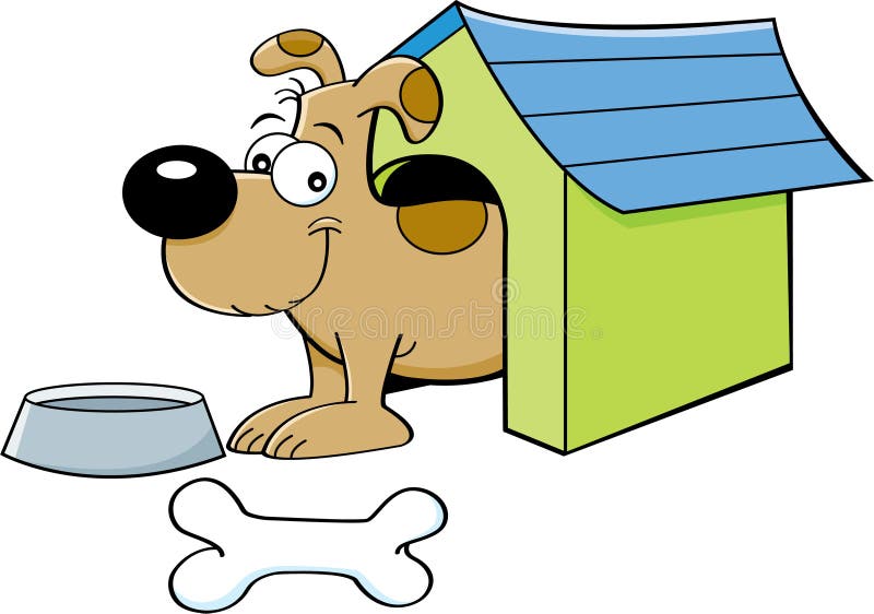 Desenho Desenho Desenhos Animados Com Casa Cachorro Osso Cãozinho Bonito  imagem vetorial de Oleon17© 519421622