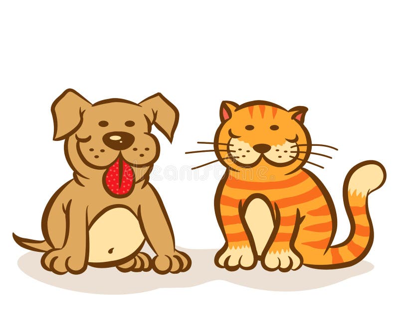 Esboço Da Página Da Coloração Do Gato Dos Desenhos Animados Com Cão Pets  Livro Para Colorir Para Crianças Ilustração do Vetor - Ilustração de  contorno, livro: 73927212