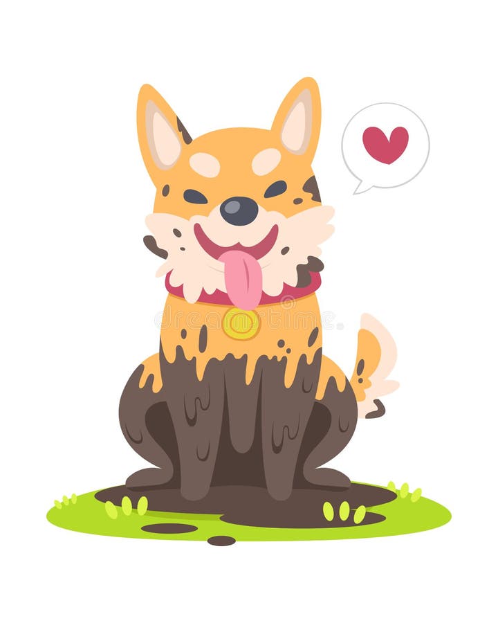 ilustração de cachorro fofo cachorro kawaii chibi estilo de