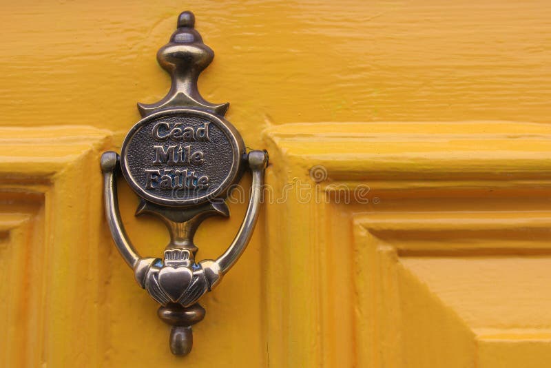 Cead Mile Failte Brass Door Knocker Stock Image Image Of