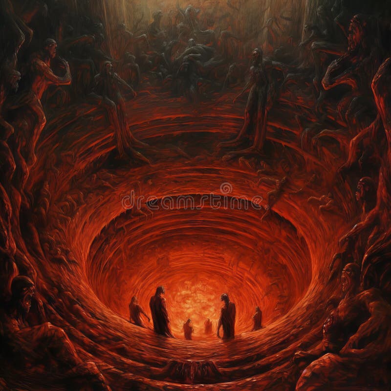 9 Círculos De Pintura Dantes Inferno Ilustração Stock - Ilustração