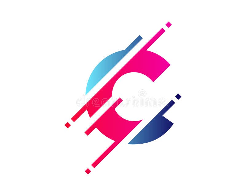 C Digital Letter Pixel Logo Icon Design Stock Vector - Illustration of