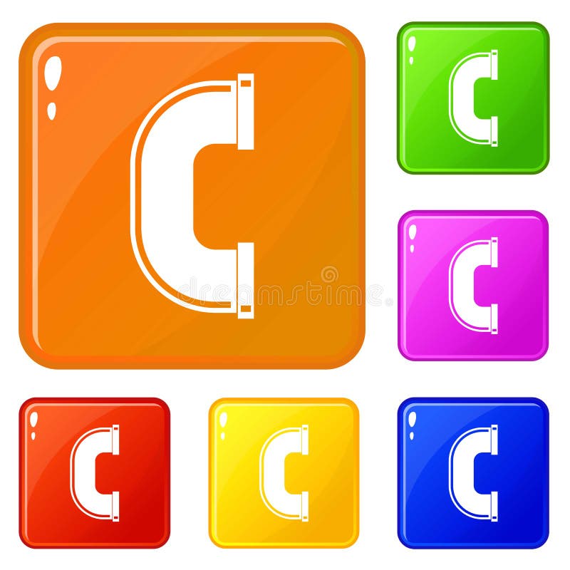 C gezamenlijke pijppictogrammen geplaatst vectorkleur
