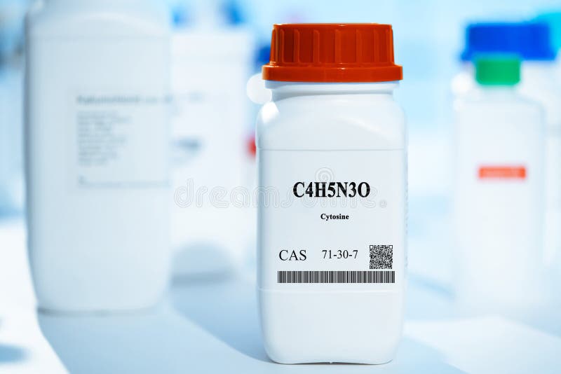 C4H5N3O cytosine CAS 71-30-7 chemical substance in white plastic laboratory. Packaging
