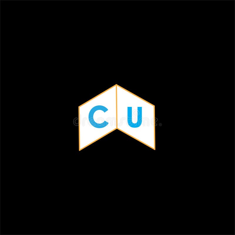 C U joint letter logo initial design vector illustration