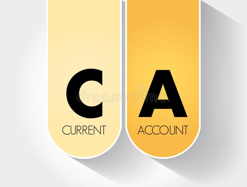 CA Current Account Acronym, Business Concept Background Stock