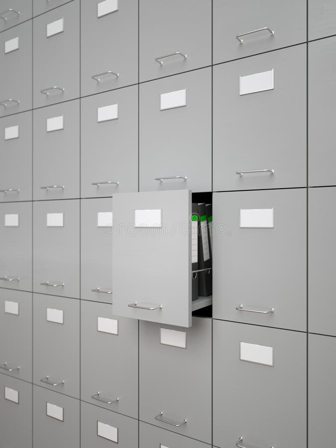 Decken Sie Kennsatz Des Dateikabinettfaches Ab Stockbild - Bild von