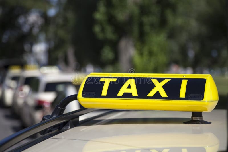 Cab sign in germany stock photo