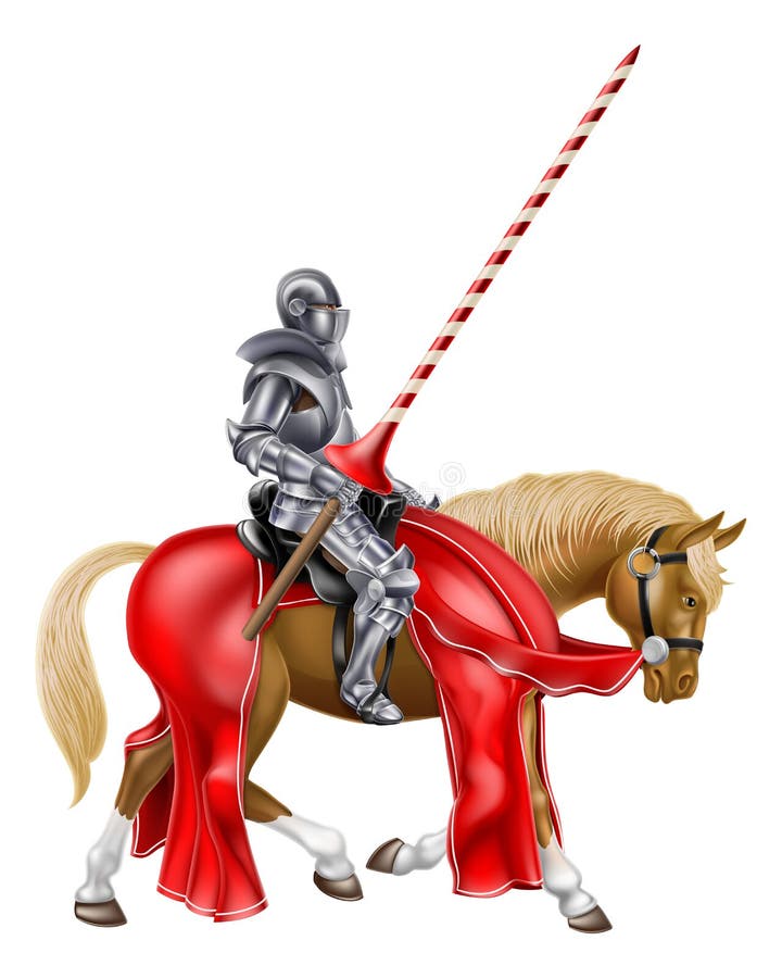 Caballero medieval en caballo stock de ilustración Caballero medieval en caballo stock de ilustración