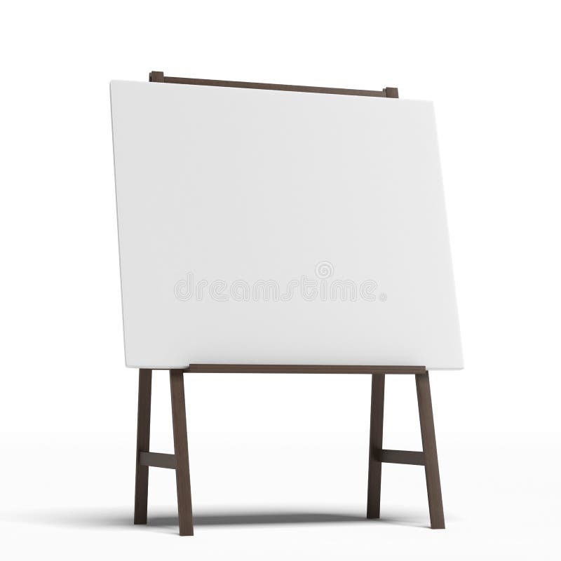 Caballete Con Una Hoja En Blanco Del Libro Blanco Stock de ilustración
