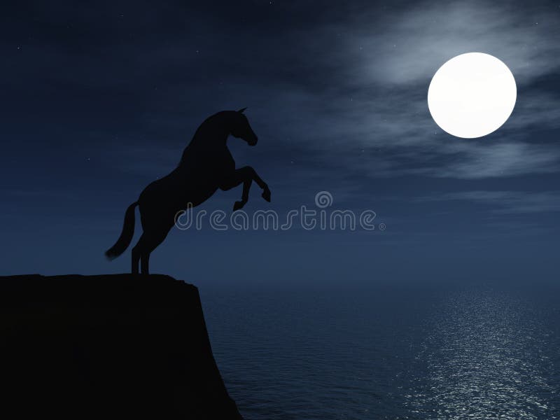 Caballo en claro de luna. libre illustration Caballo en claro de luna. libre illustration