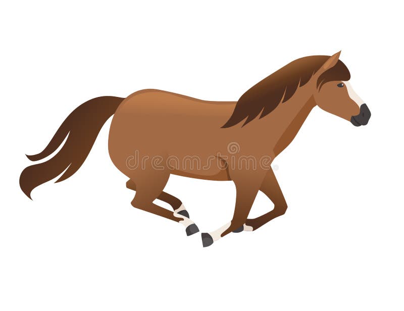 images Caballo Marron Animado Caballo Dibujo vectores planos aislados