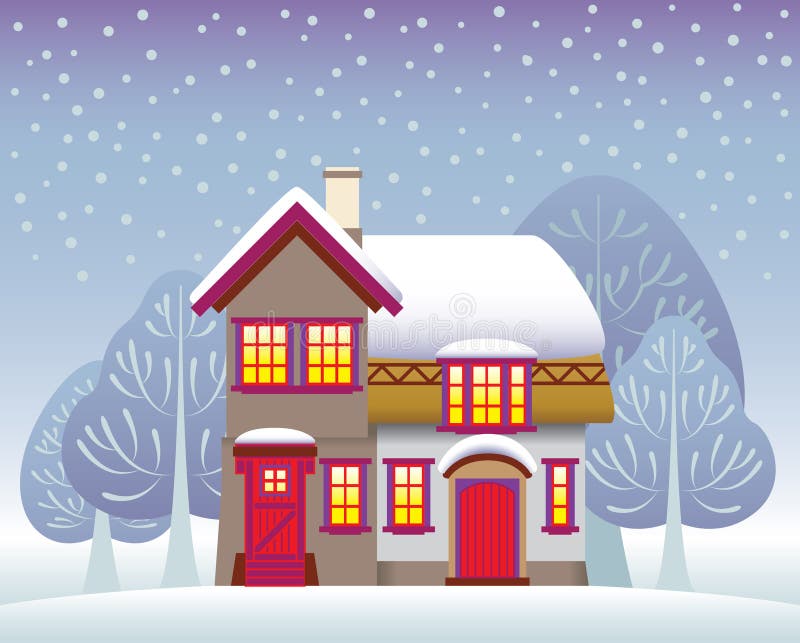 Cabaña del invierno ilustración del vector Cabaña del invierno ilustración del vector