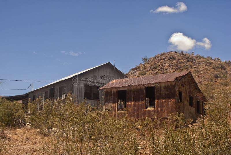 Shacks behind Oatman, Arizona. with mountains. Shacks behind Oatman, Arizona. with mountains