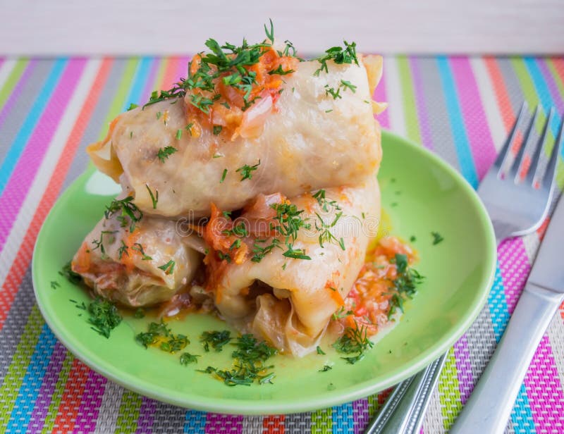 Cabbage rolls stock image. Image of eastern, green, sauce 71557183