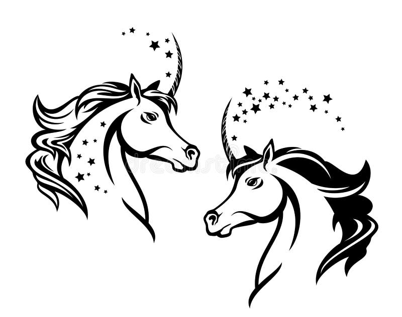 Silhueta Da Cabeça Do Cavalo Na Frente Da Lua Royalty Free SVG, Cliparts,  Vetores, e Ilustrações Stock. Image 46556928