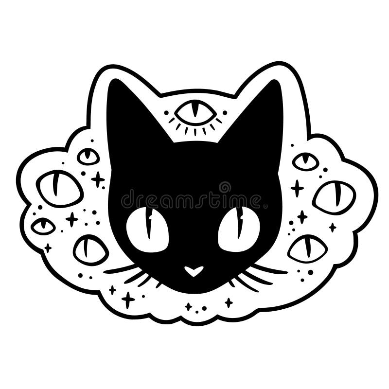 Gato mágico ilustração do vetor. Ilustração de desenho - 5547833