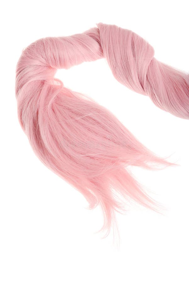 Cabelo torcido close up do rosa da parte imagens de stock royalty free Cabelo torcido close up do rosa da parte imagens de stock royalty free