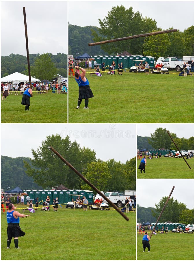 Tossing the Caber Highland Games in Scotland Editorial Image Image