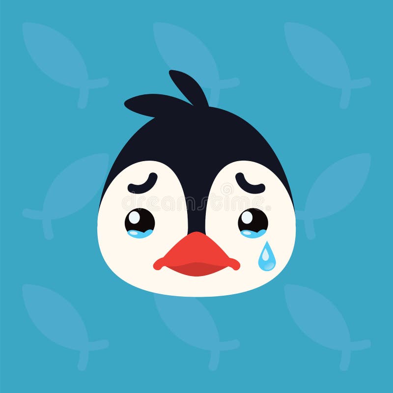 Cabeza emocional del pingüino El ejemplo del vector del pájaro ártico lindo muestra la emoción infeliz Emoji gritador Icono sonri stock de ilustración Cabeza emocional del pingüino El ejemplo del vector del pájaro ártico lindo muestra la emoción infeliz Emoji gritador Icono sonri stock de ilustración