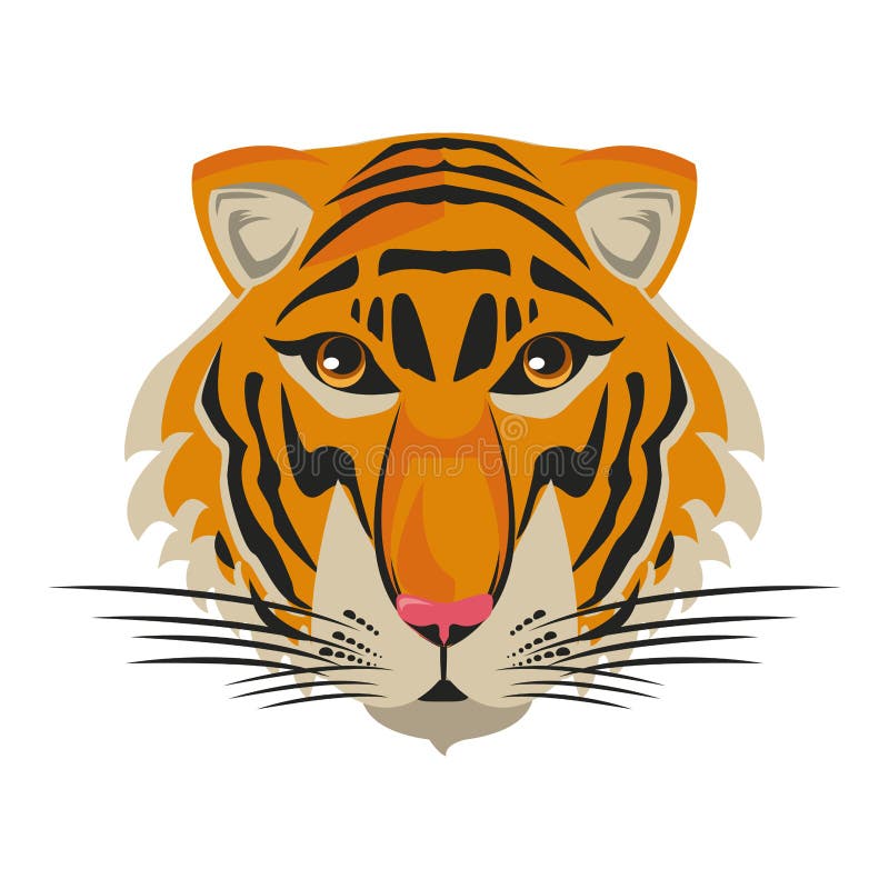 Cabeza hermosa del tigre stock de ilustración Cabeza hermosa del tigre stock de ilustración