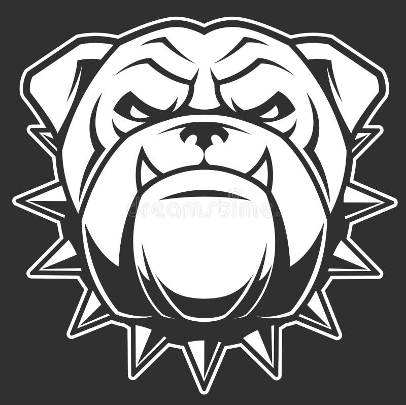 A cabeça de um buldogue feroz ilustração do vetor A cabeça de um buldogue feroz ilustração do vetor