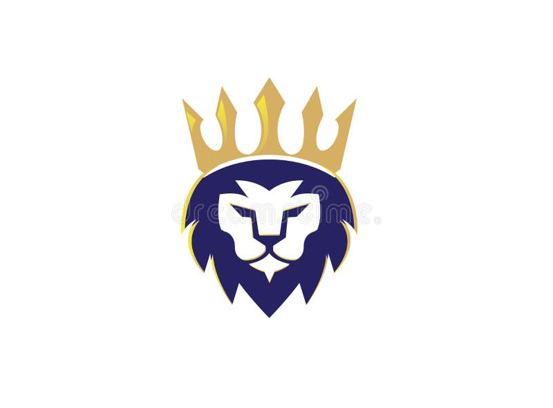 Cabeça do leão e coroa na ilustração superior do projeto do logotipo, símbolo animal do rei ilustração do vetor Cabeça do leão e coroa na ilustração superior do projeto do logotipo, símbolo animal do rei ilustração do vetor