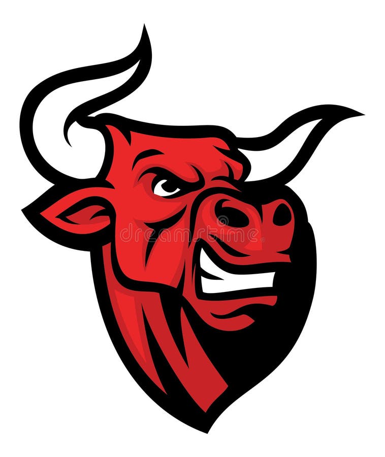 Cabeça de touro zangado ilustração royalty free