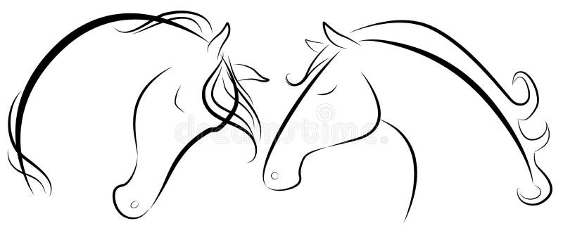 Vector illustration of Horse head black and white. Vector illustration of Horse head black and white