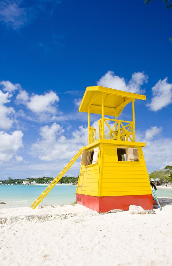 Cabin on the Beach, Enterprise Beach, Barbados, Caribbean Stock Photo