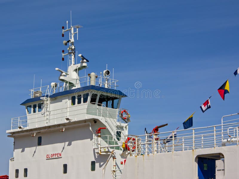 Cabina del ` s del comandante su una nave passeggeri fotografia stock libera da diritti