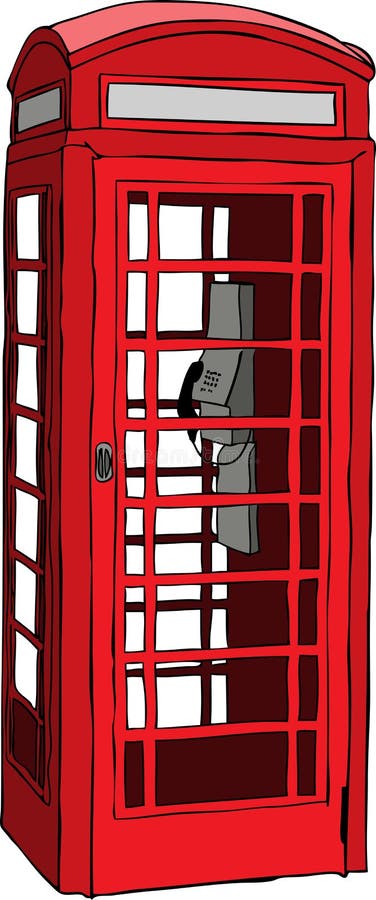Cabina di telefono rossa britannica illustrazione vettoriale Cabina di telefono rossa britannica illustrazione vettoriale