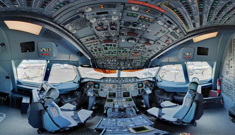 Cabina do piloto do avião A300