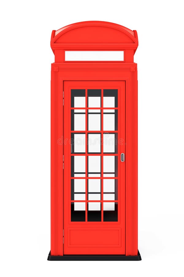 Cabina telefonica rossa britannica classica rappresentazione 3d illustrazione di stock Cabina telefonica rossa britannica classica rappresentazione 3d illustrazione di stock