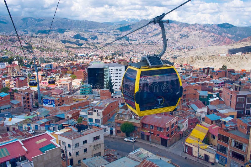 Cabine Di Funivia in La Paz Bolivia Immagine Editoriale Immagine di disegno, gondola 53746960