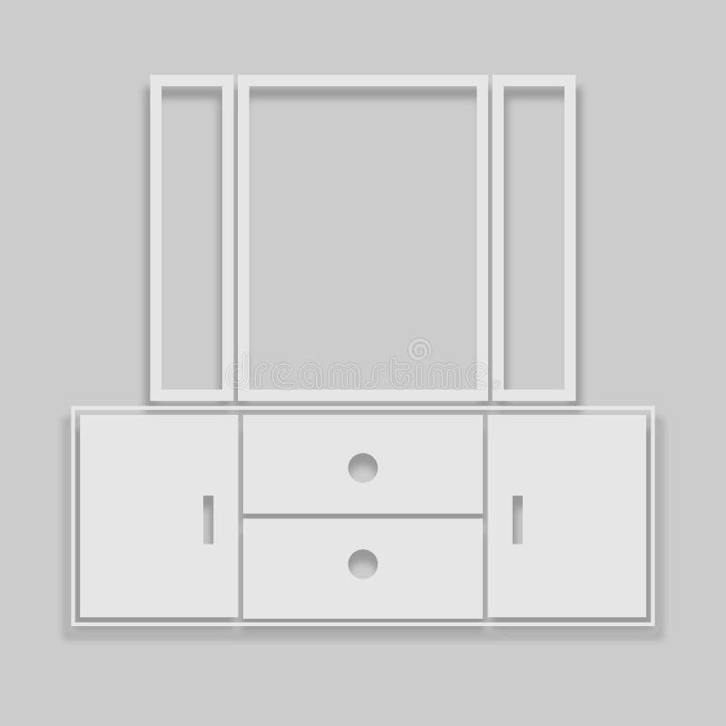 Cabinet Icon With Mirrors Stock Vector Illustration Of Icon