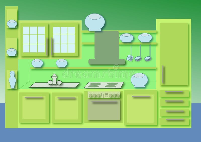 Cabinet kitchen royalty free illustration