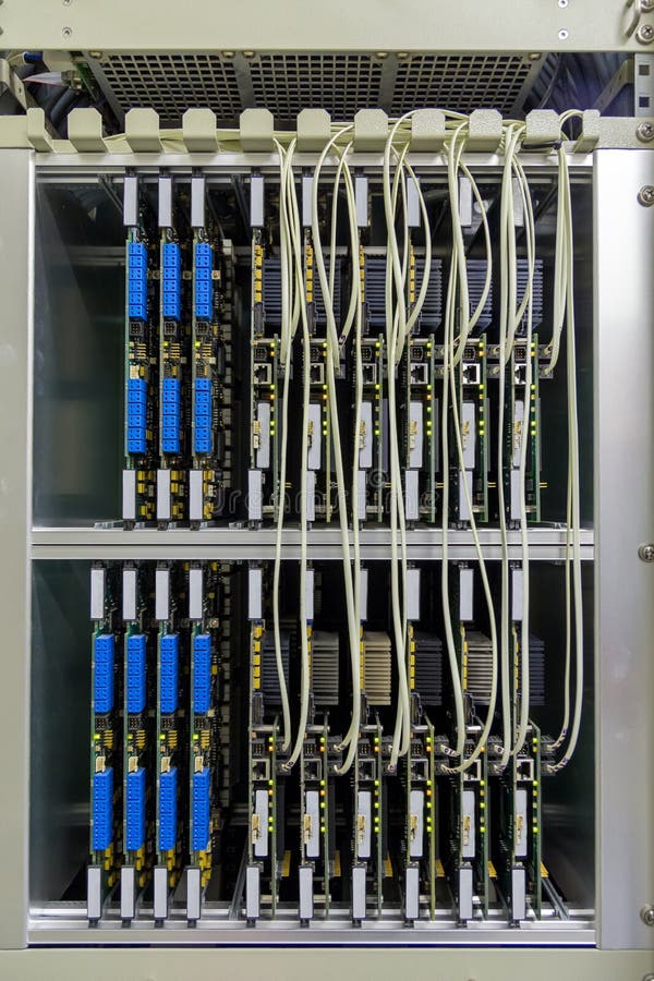 with Network Server Equipment, Connected with Wires. Stock