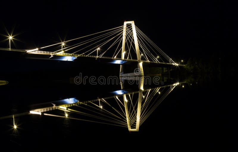 Cable Bridge in UmeÃ¥, Sweden stock photography Cable Bridge in UmeÃ¥, Sweden stock photography