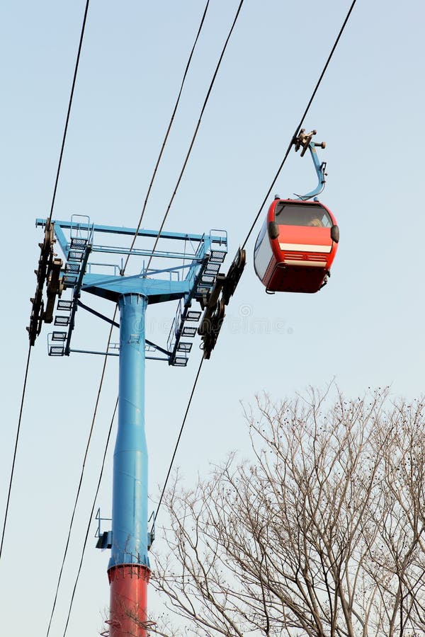 Cable Car on the Amusement Park Stock Photo Image of blue, activity
