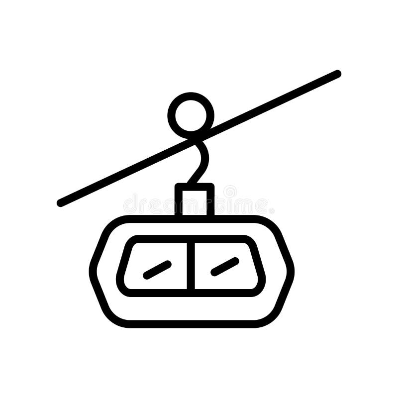 Cable Car Icon Vector Isolated on White Background, Cable Car Sign