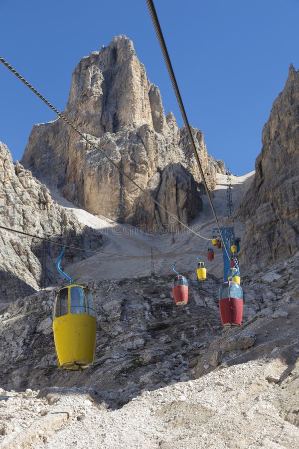 Cable Car in Dolomites Italy. Stock Image Image of outdoor, europe
