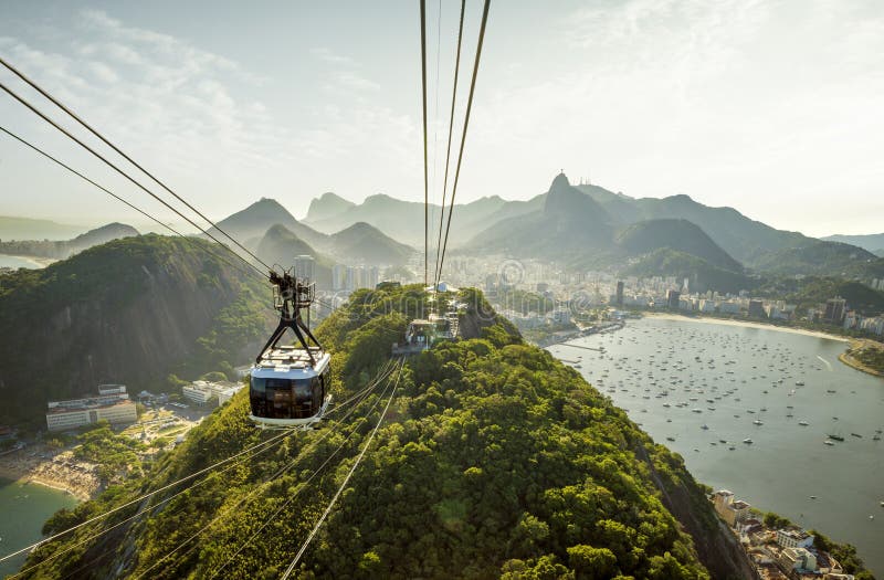 Cable car going to Sugarloaf mountain in Rio de Janeiro royalty free stock image Cable car going to Sugarloaf mountain in Rio de Janeiro royalty free stock image
