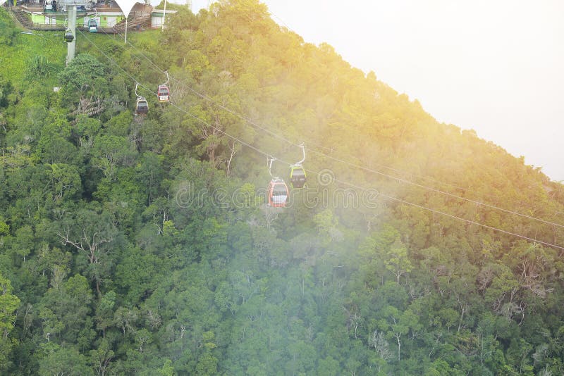 Cable Car on Langkawi Island, Malaysia. Stock Photo Image of aerial