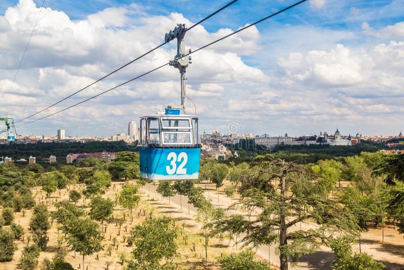 Cable Car in Madrid in Spain Stock Photo Image of landscape, light